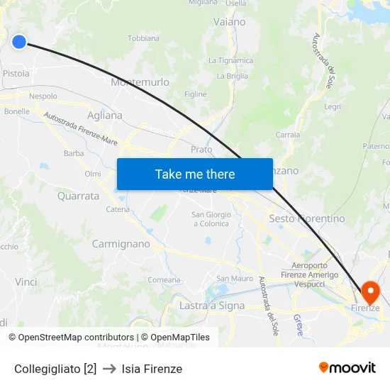 Collegigliato [2] to ISIA Florence map