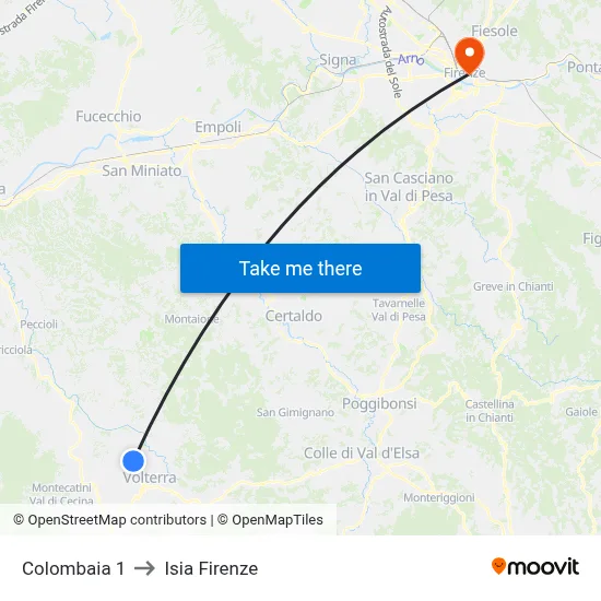 Colombaia 1 to ISIA Florence map