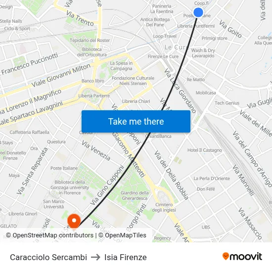 Caracciolo Sercambi to ISIA Florence map