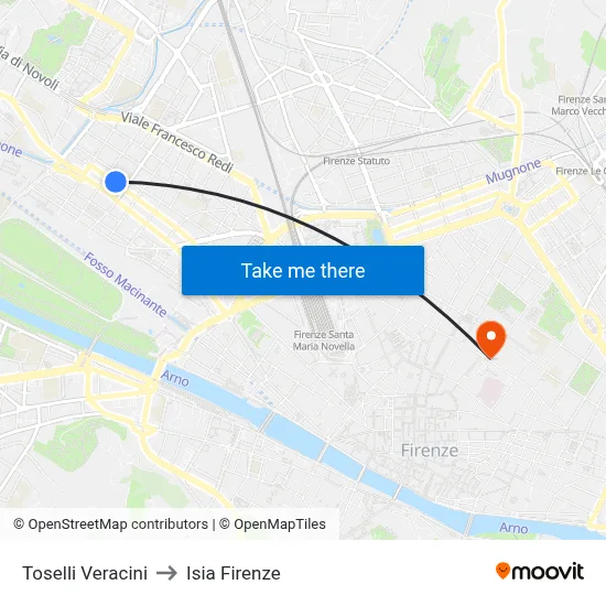 Toselli Veracini to ISIA Florence map