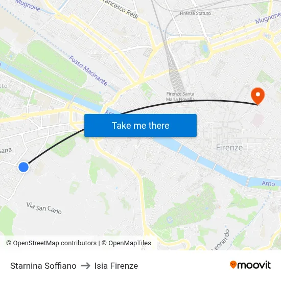Starnina Soffiano to ISIA Florence map