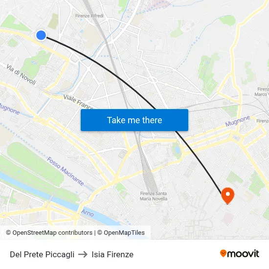 Del Prete Piccagli to ISIA Florence map