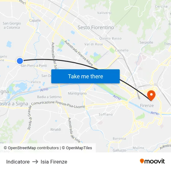 Indicatore to ISIA Florence map