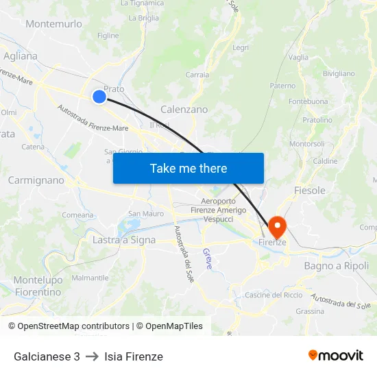 Galcianese 3 to ISIA Florence map
