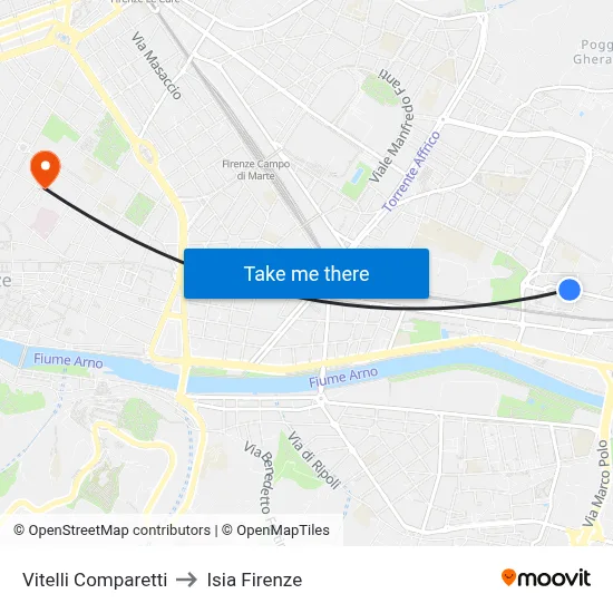 Vitelli Comparetti to ISIA Florence map