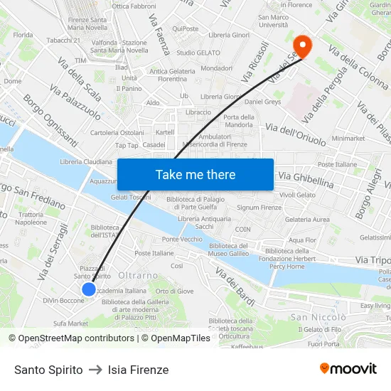 Holy Spirit to ISIA Florence map
