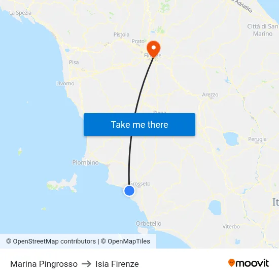 Marina Pingrosso to ISIA Florence map