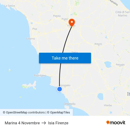 Marina 4 November to ISIA Florence map