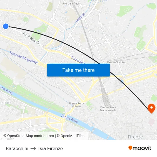 Baracchini to ISIA Florence map