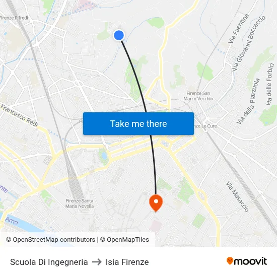 School of Engineering to ISIA Florence map