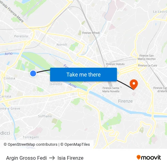 Argin Grosso Fedi to ISIA Florence map