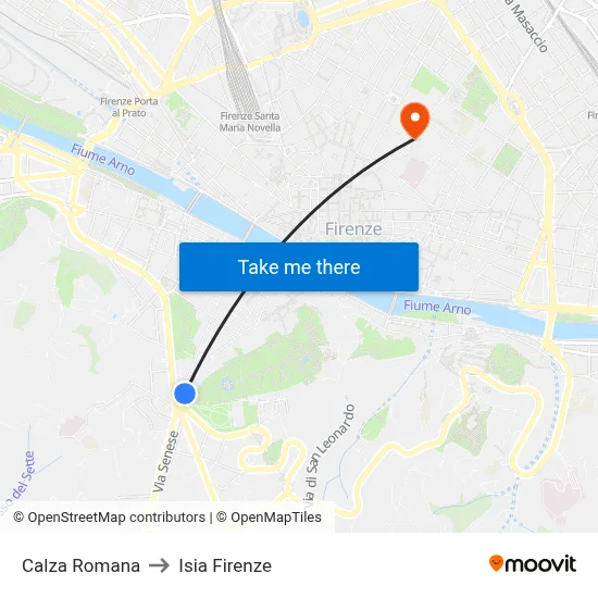 Roman Shoe to ISIA Florence map