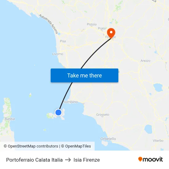 Portoferraio Italia Dock to ISIA Florence map