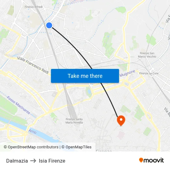 Dalmatia to ISIA Florence map