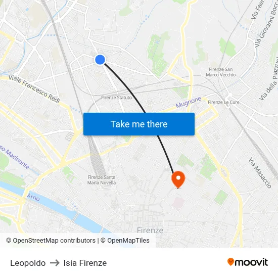 Leopoldo to ISIA Florence map