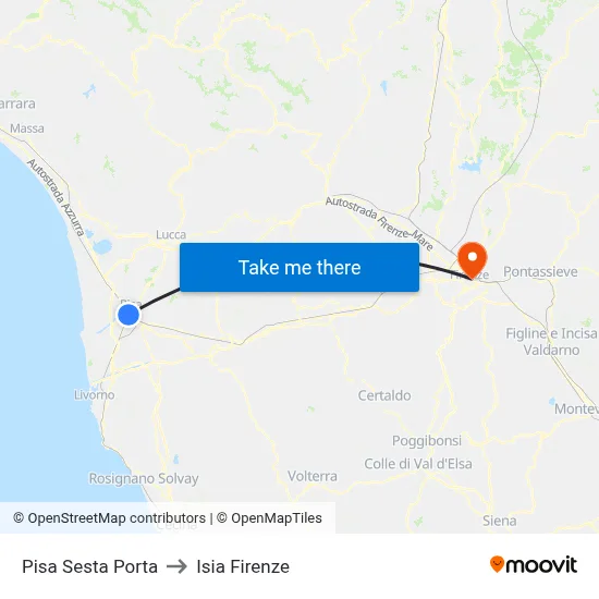 Pisa Sixth Gate to ISIA Florence map