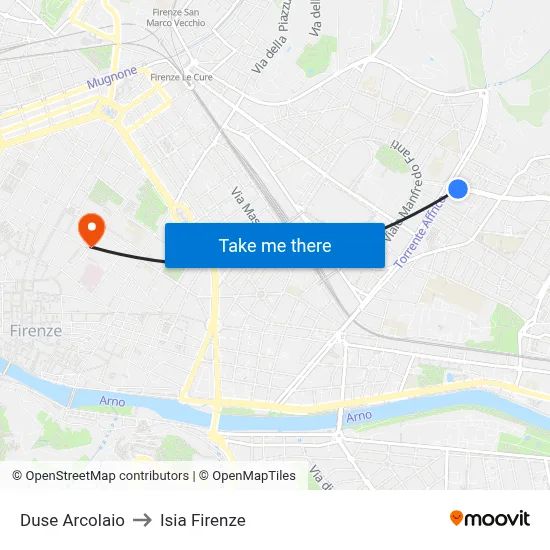 Duse Arcolaio to ISIA Florence map