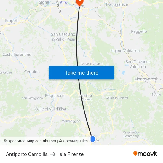 Camollia Gate to ISIA Florence map