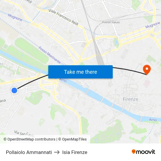 Pollaiolo Ammannati to ISIA Florence map