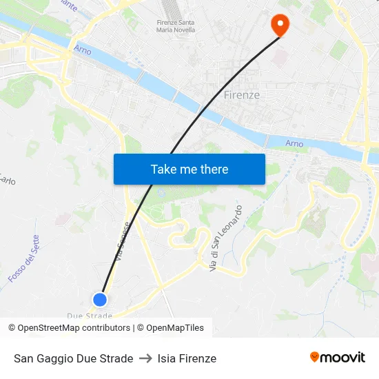 San Gaggio Two Roads to ISIA Florence map