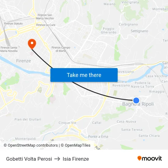 Gobetti Volta Perosi to ISIA Florence map