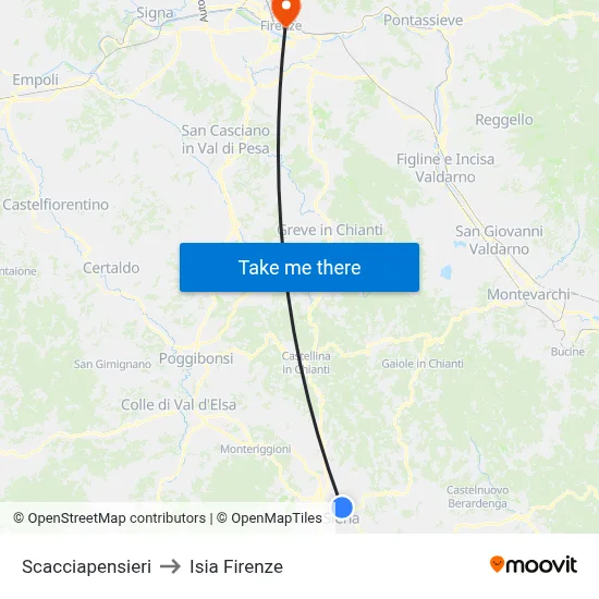 Scacciapensieri to ISIA Florence map