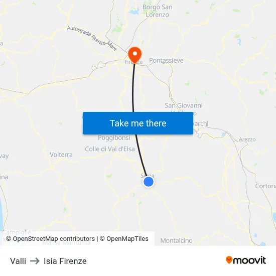 Valleys to ISIA Florence map