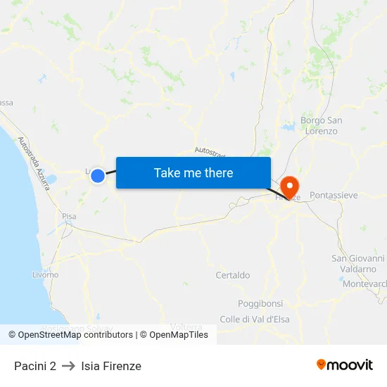 Pacini 2 to ISIA Florence map