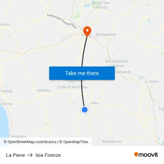 The Pieve to ISIA Florence map