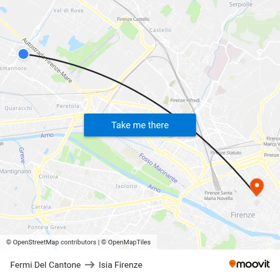 Fermi Del Cantone to ISIA Florence map