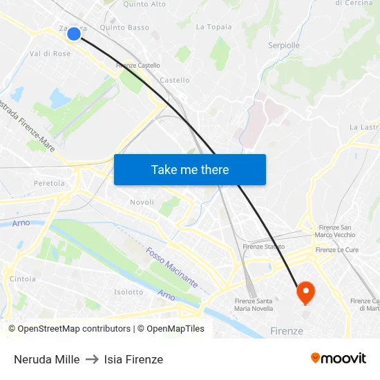 Neruda Mille to ISIA Florence map