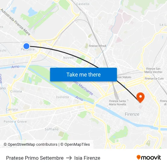 Pratese First September to ISIA Florence map