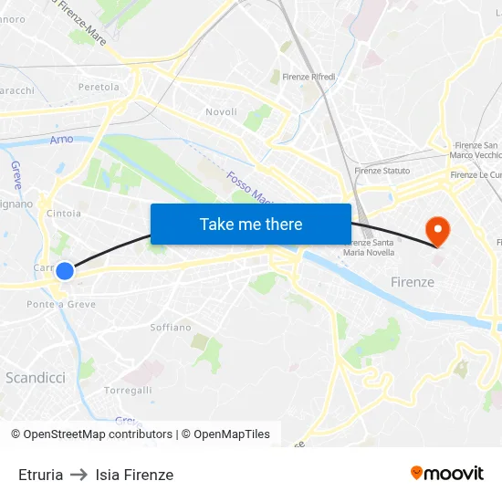 Etruria to ISIA Florence map