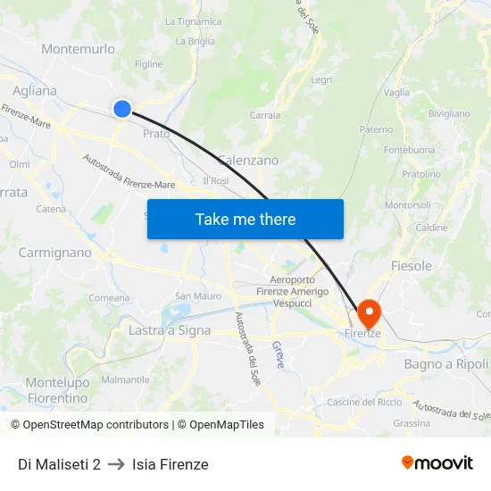 Maliseti 2 to ISIA Florence map
