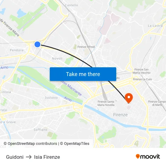 Guidoni to ISIA Florence map