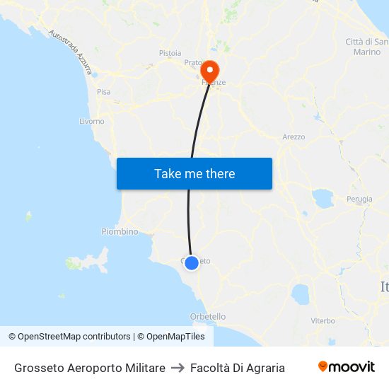 Grosseto Aeroporto Militare to Facoltà Di Agraria map