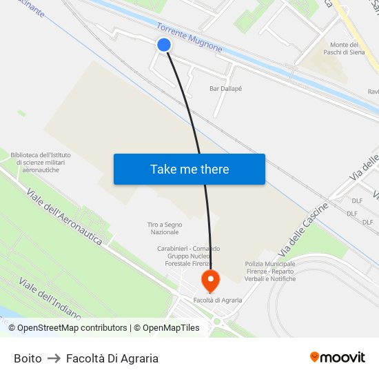 Boito to Facoltà Di Agraria map