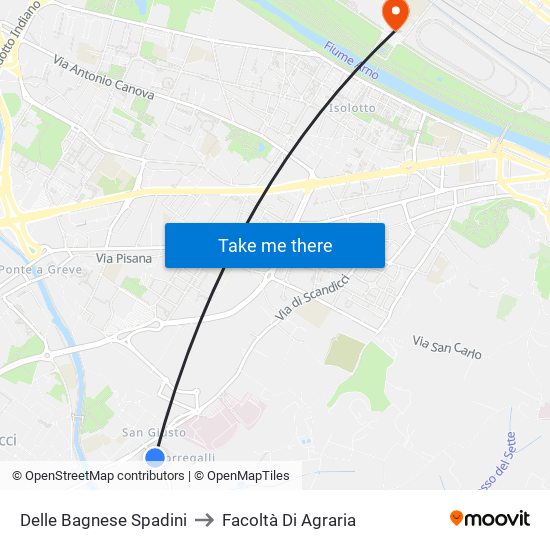 Delle Bagnese Spadini to Facoltà Di Agraria map