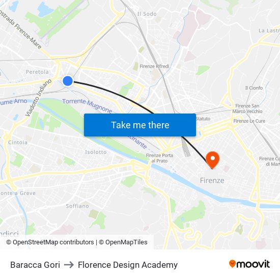 Baracca Gori to Florence Design Academy map