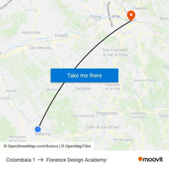 Colombaia 1 to Florence Design Academy map