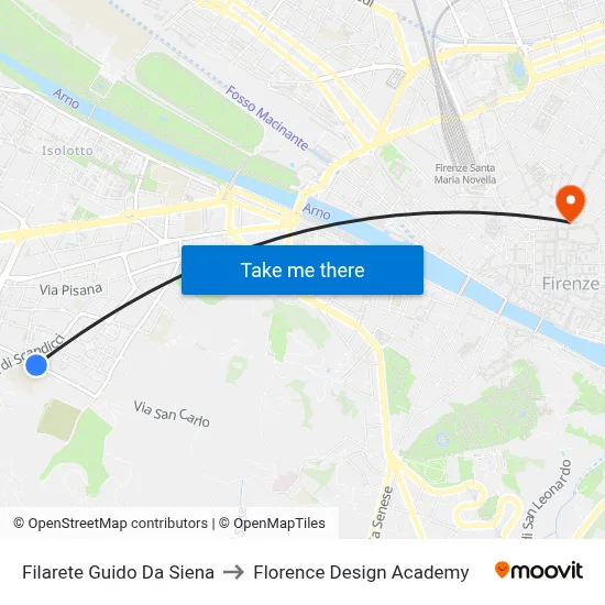 Filarete Guido Da Siena to Florence Design Academy map