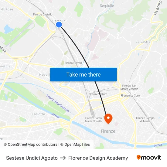 Sestese August Eleventh to Florence Design Academy map