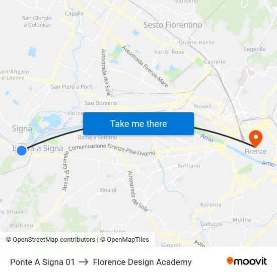 Ponte A Signa 01 to Florence Design Academy map