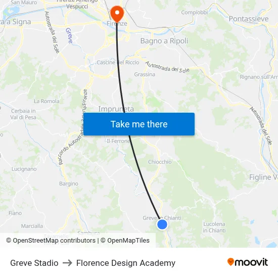 Greve Stadium to Florence Design Academy map