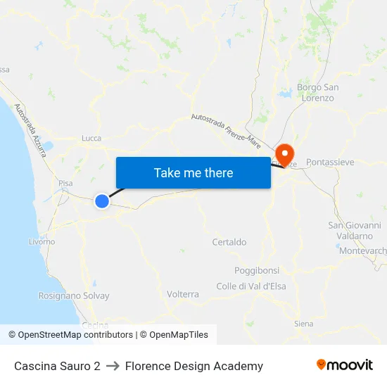 Cascina Sauro 2 to Florence Design Academy map
