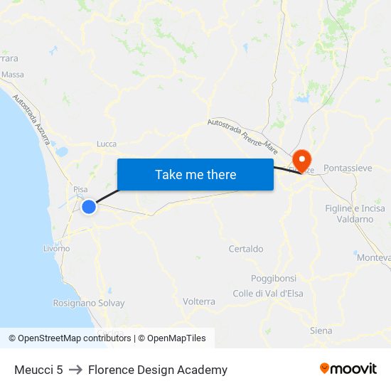 Meucci 5 to Florence Design Academy map