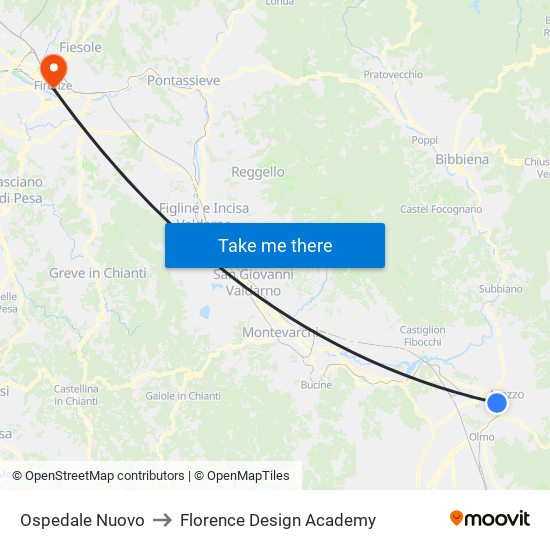 Ospedale Nuovo to Florence Design Academy map