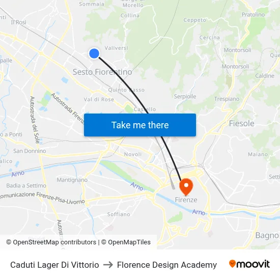 Di Vittorio Camp Memorial to Florence Design Academy map