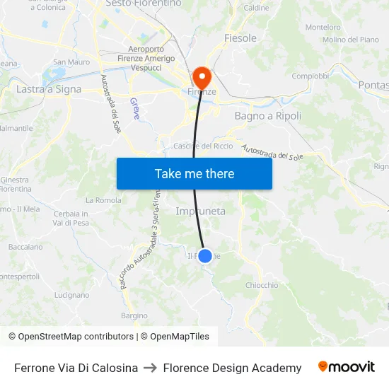 Ferrone Calosina Street to Florence Design Academy map