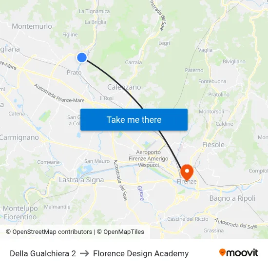 Della Gualchiera 2 to Florence Design Academy map